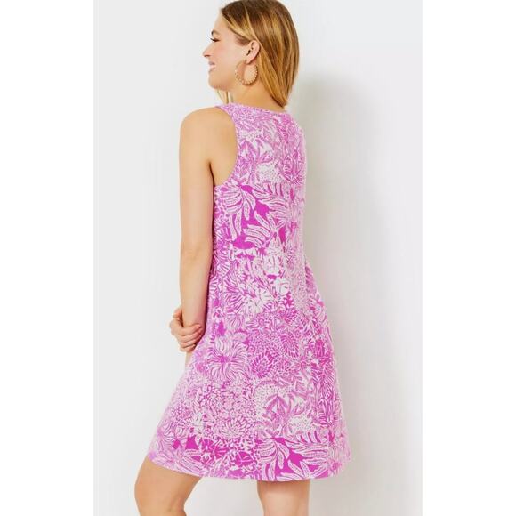 S Lilly Pulitzer Purple Lela Henley Sleevless Cotton Dress - Picture 3 of 6